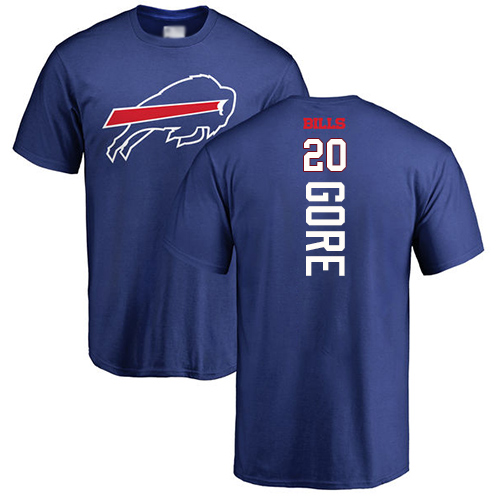 Men NFL Buffalo Bills #20 Frank Gore Royal Blue Backer T Shirt->nfl t-shirts->Sports Accessory